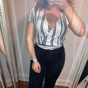 V-Neck striped top